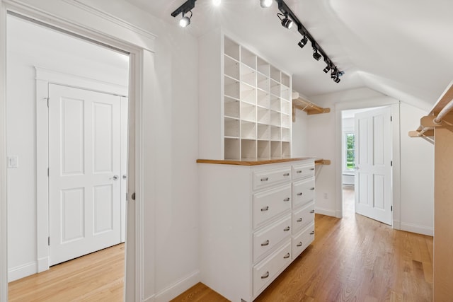 22 Channel Cove Ln, Biddeford, ME 04005 - walk in closet with light wood finished floors and vaulted ceiling