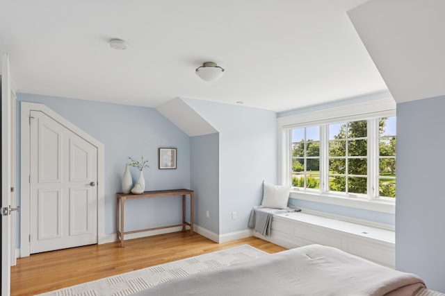 22 Channel Cove Ln, Biddeford, ME 04005 - bedroom featuring light wood-style floors and vaulted ceiling