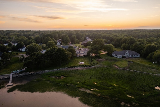 22 Channel Cove Ln, Biddeford, ME 04005 - aerial view at dusk of a forest view