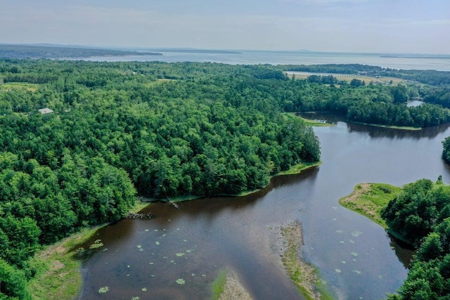 5 Whitetail St, Belfast, ME 04915 - bird's eye view of a nearby body of water and a heavily wooded area