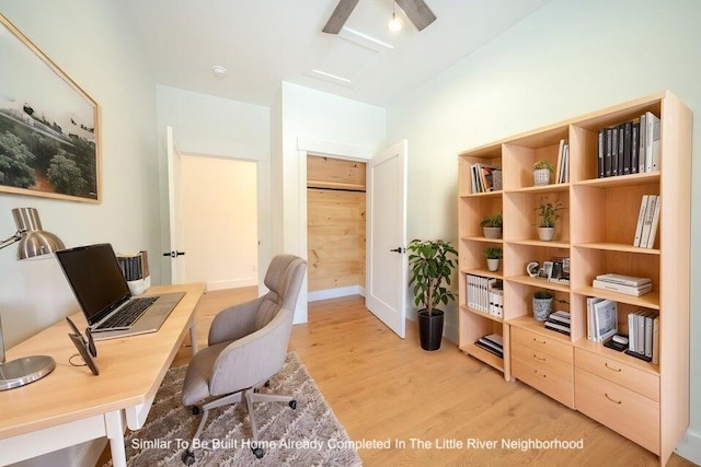 5 Whitetail St, Belfast, ME 04915 - office featuring light wood-style flooring and attic access