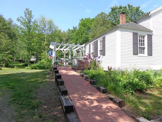 1089 Maplewood Rd, Newfield, ME 04095 - view of grassy yard featuring a pergola