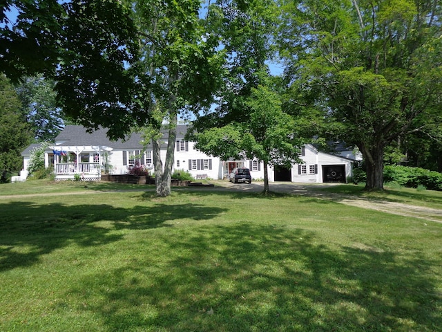 1089 Maplewood Rd, Newfield, ME 04095 - view of grassy yard featuring a garage