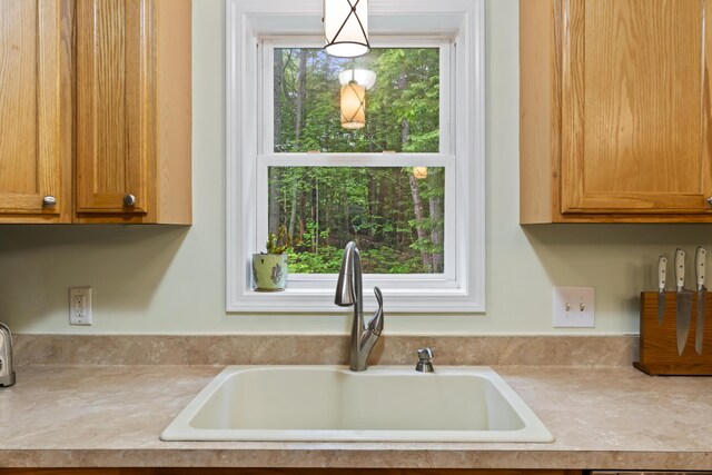 47 Double M Ln, Woolwich, ME 04579 - kitchen with light countertops and hanging light fixtures