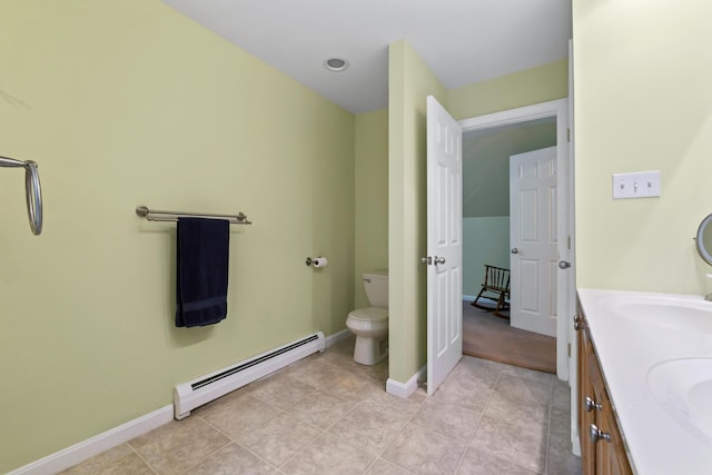 47 Double M Ln, Woolwich, ME 04579 - full bathroom with a baseboard radiator, double vanity, and tile patterned flooring