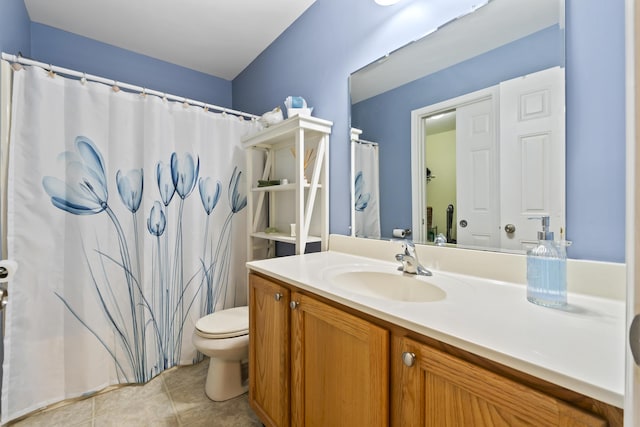 47 Double M Ln, Woolwich, ME 04579 - full bathroom featuring vanity, tile patterned flooring, and curtained shower