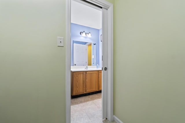 47 Double M Ln, Woolwich, ME 04579 - hallway with baseboards and light tile patterned floors