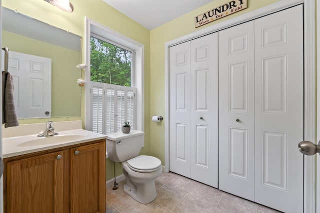 47 Double M Ln, Woolwich, ME 04579 - bathroom with a closet, vanity, and tile patterned floors