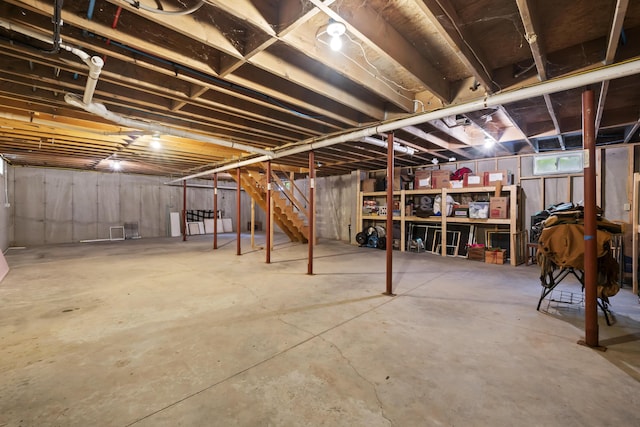 47 Double M Ln, Woolwich, ME 04579 - unfinished basement with stairs