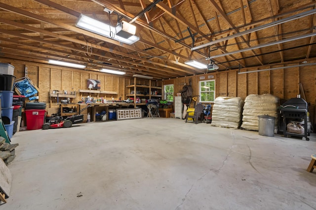 47 Double M Ln, Woolwich, ME 04579 - garage with a garage door opener and a workshop area