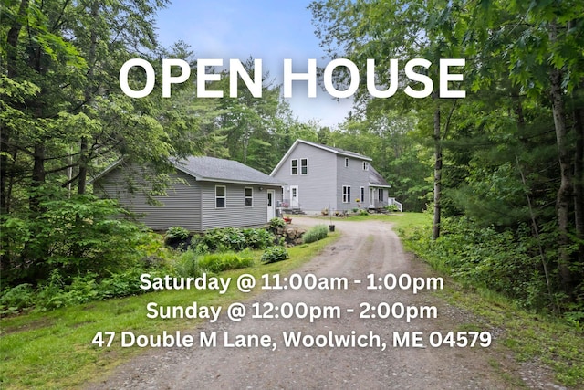 47 Double M Ln, Woolwich, ME 04579 - view of front facade featuring driveway