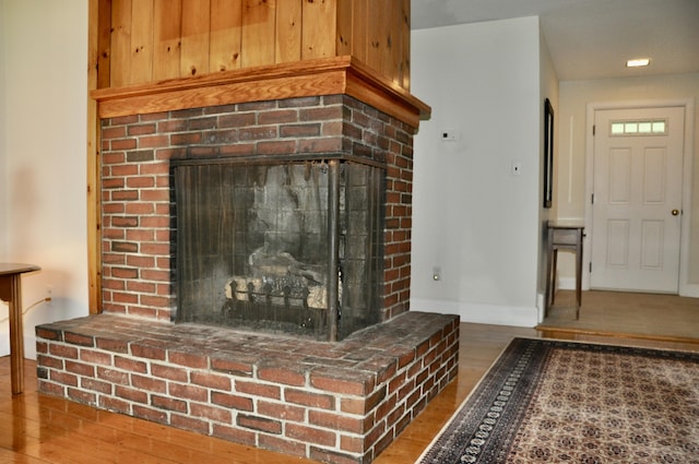 241 Bristol Rd, Damariscotta, ME 04543 - detailed view of a fireplace and wood finished floors