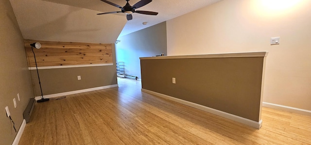 35 Mathews Ave Unit 6, Waterville, ME 04901 - additional living space with vaulted ceiling, ceiling fan, and wood finished floors