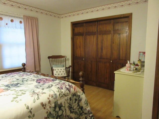 242 Newport Rd, Corinna, ME 04928 - bedroom with light wood-type flooring and a closet