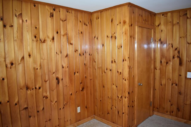 25 Ariel St, Lincoln, ME 04457 - carpeted spare room featuring wooden walls