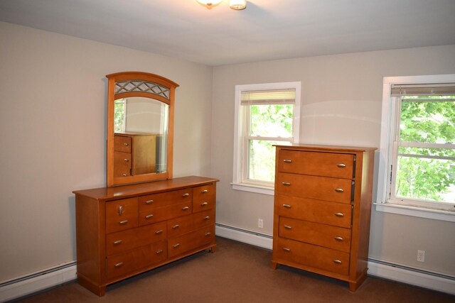 25 Ariel St, Lincoln, ME 04457 - carpeted bedroom with baseboard heating and multiple windows