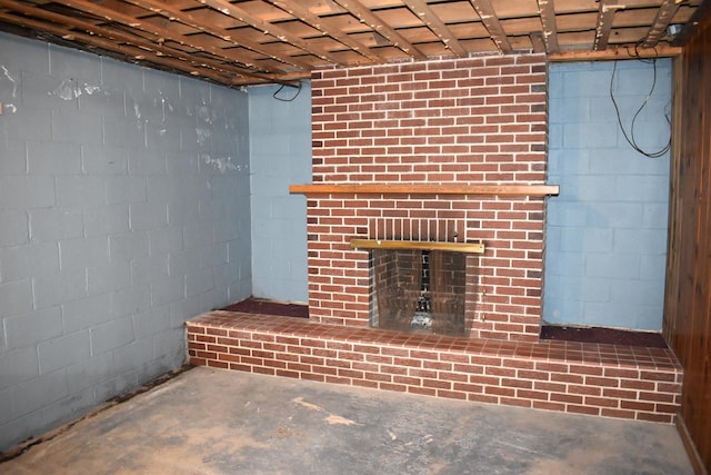 25 Ariel St, Lincoln, ME 04457 - below grade area featuring a fireplace