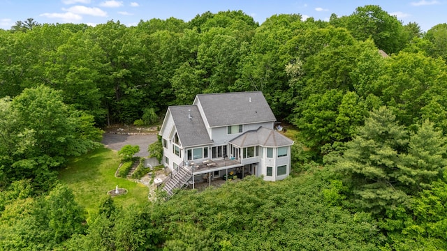 33 Lakeview Ln, Harrison, ME 04040 - aerial view of property and surrounding area with a forest