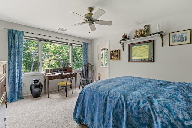 33 Lakeview Ln, Harrison, ME 04040 - carpeted bedroom featuring ceiling fan
