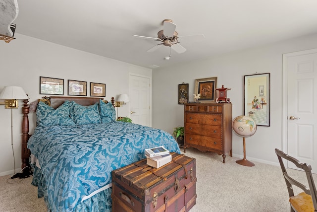 33 Lakeview Ln, Harrison, ME 04040 - bedroom with light carpet and a ceiling fan