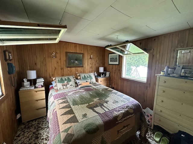 50 Forget Me Not Ln, Orient, ME 04471 - bedroom with wooden walls