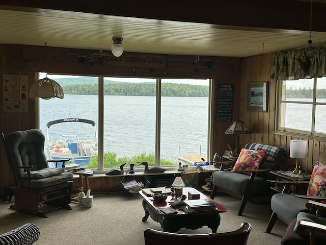 50 Forget Me Not Ln, Orient, ME 04471 - sunroom / solarium featuring a water view