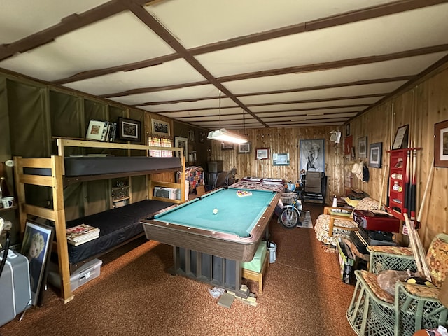 50 Forget Me Not Ln, Orient, ME 04471 - rec room with billiards and wood walls