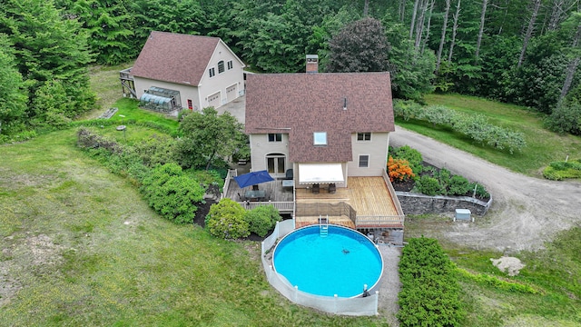 370 Center Conway Rd, Brownfield, ME 04010 - view from above of property with a pool area