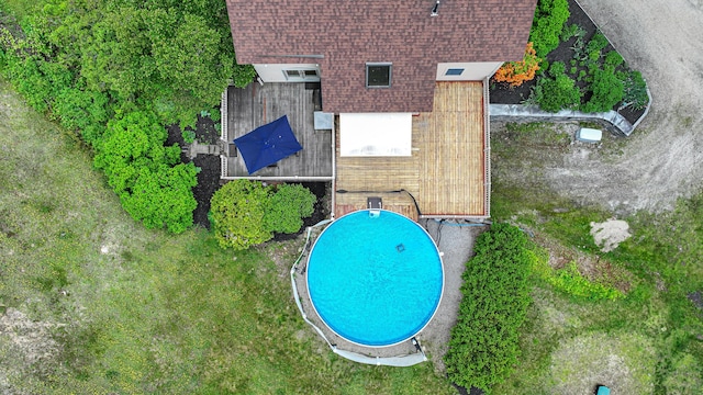 370 Center Conway Rd, Brownfield, ME 04010 - view from above of property featuring a pool area