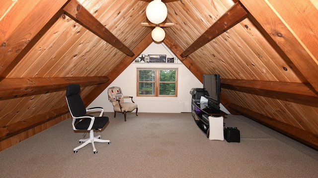 370 Center Conway Rd, Brownfield, ME 04010 - carpeted office with wood ceiling