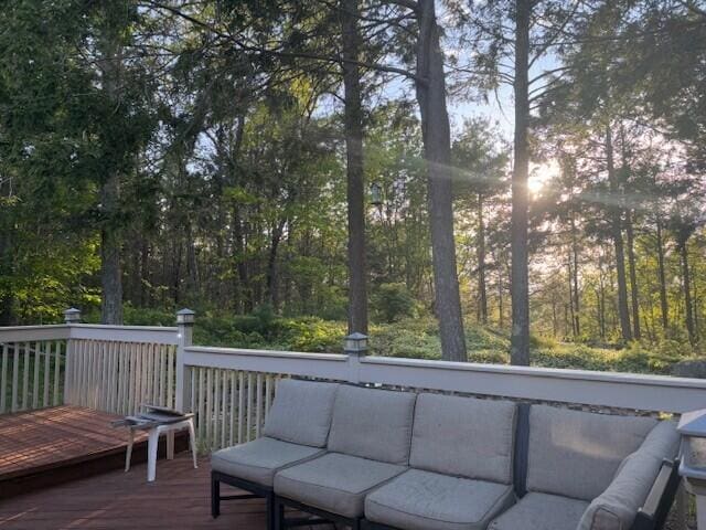 9 Kennebec Cir, Bath, ME 04530 - wooden deck featuring an outdoor living space