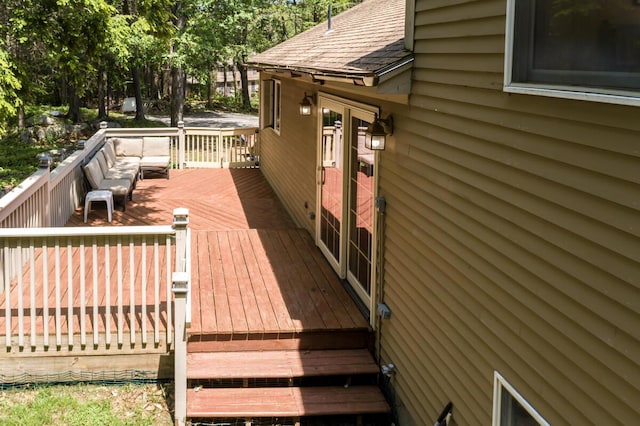 9 Kennebec Cir, Bath, ME 04530 - wooden deck featuring view of scattered trees