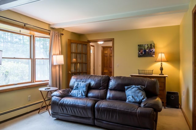 9 Kennebec Cir, Bath, ME 04530 - living area featuring carpet and a baseboard radiator