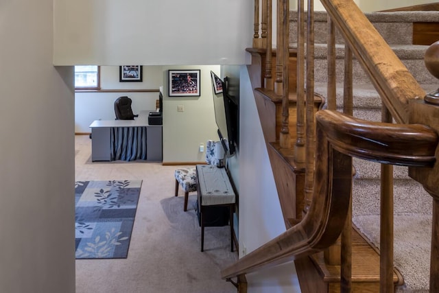 9 Kennebec Cir, Bath, ME 04530 - staircase featuring carpet and baseboards