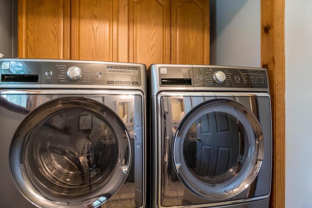9 Kennebec Cir, Bath, ME 04530 - laundry room featuring cabinet space and washer and dryer