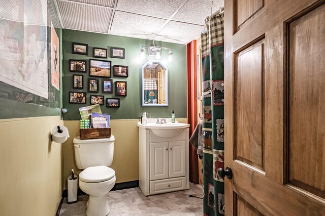 41 Dundee Rd, Albany Twp, ME 04217 - bathroom with vanity and a drop ceiling