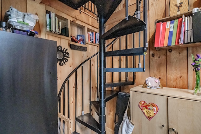 41 Dundee Rd, Albany Twp, ME 04217 - staircase with wooden walls
