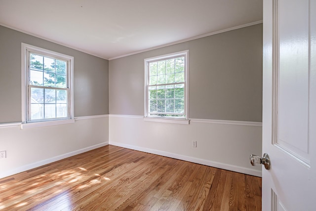 52 Mckinley St, South Portland, ME 04106 - spare room with wood finished floors, plenty of natural light, and ornamental molding