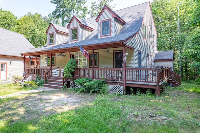 37 Paul St, York, ME 03909 - view of front of home featuring a shingled roof and covered porch