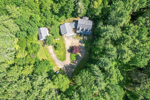 37 Paul St, York, ME 03909 - aerial view of property and surrounding area featuring a heavily wooded area