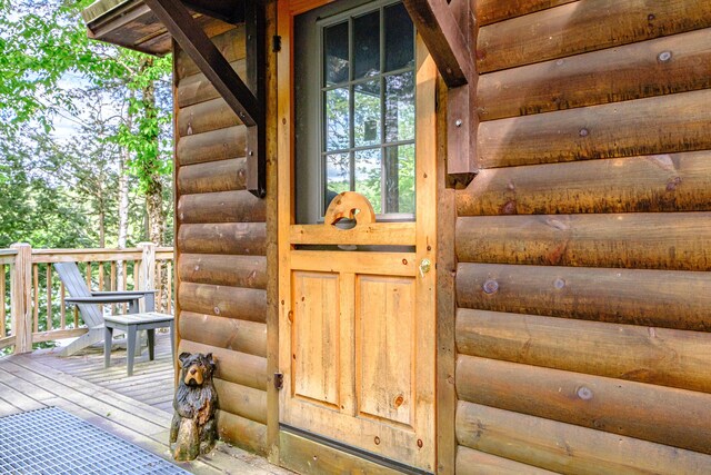 34 Alpine Shores Rd, Woodstock, ME 04219 - entrance to property with faux log siding