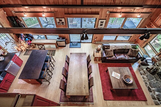 34 Alpine Shores Rd, Woodstock, ME 04219 - living area featuring wood ceiling and wooden walls