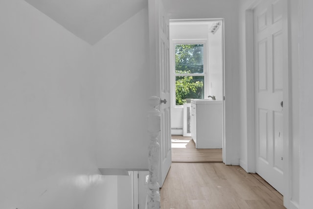 62 Seventh St, Auburn, ME 04210 - hall featuring light wood-style flooring and baseboard heating