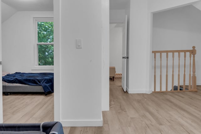 62 Seventh St, Auburn, ME 04210 - hall featuring wood finished floors and lofted ceiling