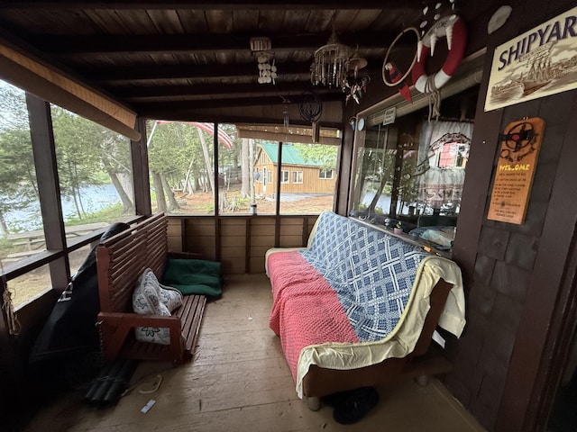 23 Webber Is, Sebec, ME 04481 - sunroom / solarium with plenty of natural light and beam ceiling