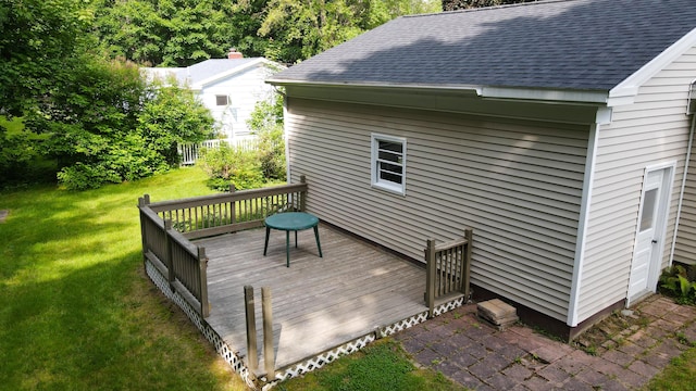 12 Davis Dr, Veazie, ME 04401 - wooden deck featuring a lawn