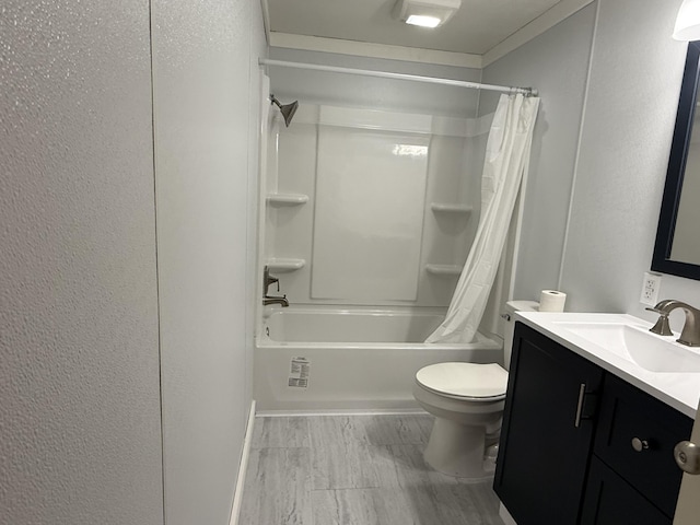 788 Access Hwy, Caribou, ME 04736 - full bath featuring vanity, shower / bath combo, and a textured wall