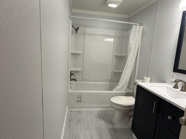 788 Access Hwy, Caribou, ME 04736 - full bath featuring vanity, shower / bath combo, and a textured wall