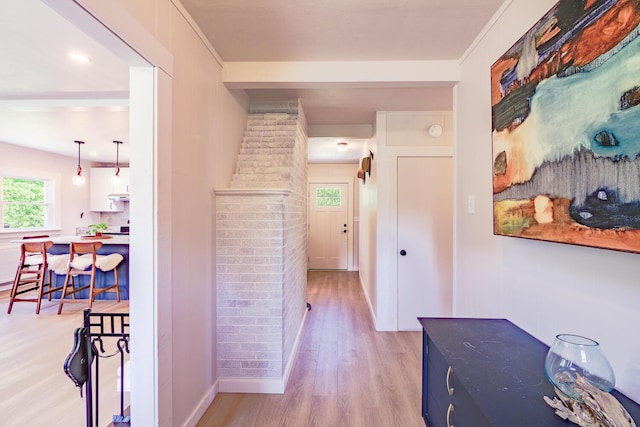 221 Lincolnville Ave, Belfast, ME 04915 - hallway with light wood-style floors and baseboards