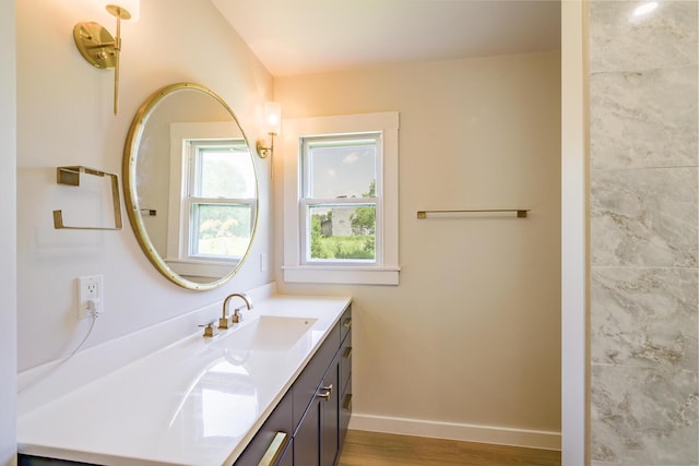 221 Lincolnville Ave, Belfast, ME 04915 - bathroom featuring vanity and wood finished floors